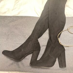 Lulu's Black Over the Knee Boots